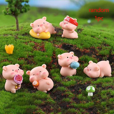 Figurines Miniature Pig Micro Landscape Ornament Dollhouse Accessories Dec:da • £3.08