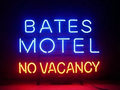 New Bates Motel No Vacancy 24 X20  Neon Light Sign Lamp Beer Glass Handmade Tube • $211.49