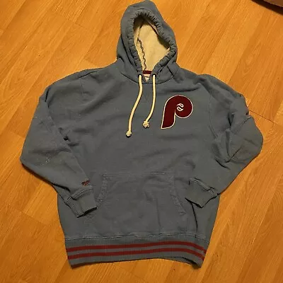 Mitchell And Ness Philadelphia Phillies Blue Hoodie Embroidered Logo Men’s Large • $65