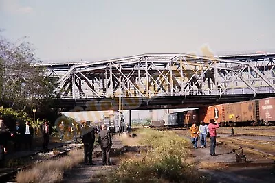 Vtg 1972 Train Slide Central Vermont Railway Bridge Over Yard X3L064 • $7.50