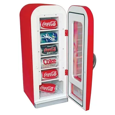Retro Coca Cola Vending Fridge 10 Can Machine Mini Soda Refrigerator Coke Cooler • $255