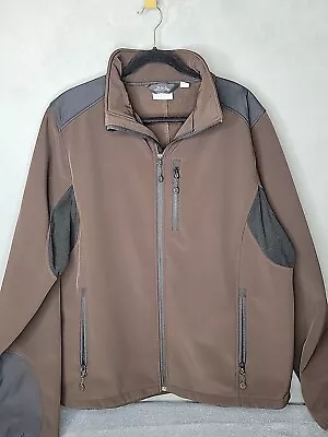 Black Double Diamond Men's Sz XL Soft Shell Insulated Brown Full Zip Coat Jacket • $32.98