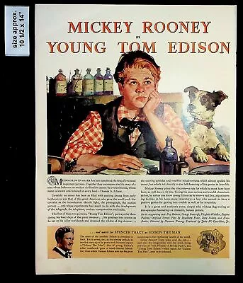 1940 MGM Young Tom Edison Mickey Rooney Film Dog Vintage Print Ad 36335 • $9.97