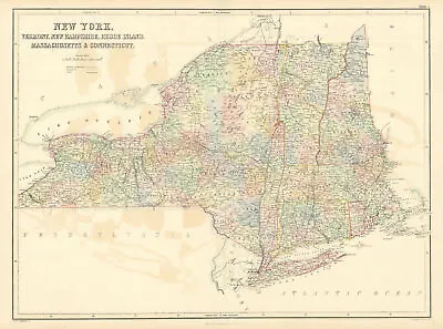 £99 • Buy New York & New England. VT CT RI MA NH. NYC Manhattan Plan. SIDNEY HALL 1854 Map