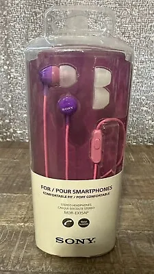 Sony MDR-EX15AP Stereo Headphones Earbuds Violet W/Noise Isolation & Microphone  • $8.77