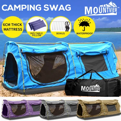 $205.99 • Buy Mountview King Single Swag Camping Swags Canvas Dome Hiking Mattress Fly Tent