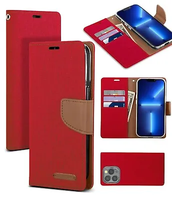 Denim Wallet Case Fit IPhone  15 14 13 12 11 Cover Pro Max XS XR Flip Plus Card • $11.99