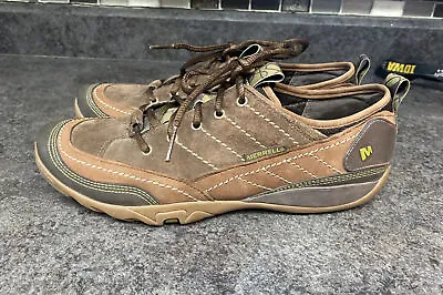 Merrell Womens Brown Nubuck Leather Mimosa Cocoa Lace Up Outdoor Sneakers Sz 9.5 • $35
