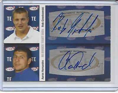 Rob Gronkowski Aaron Hernandez 2010 Sage SP RC Dual Auto Autograph #A43 Patriots • $399.99