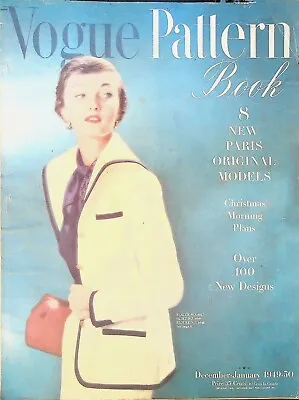 Vogue Pattern Book December 1949 Paris Original Models Fashion • $32.23