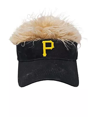 Men's Flair Hair Sun Visor Cap Fake Hair Wig Baseball Hat Cap Pittsburgh Pirates • $7.99