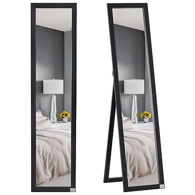 HOMCOM Full Length Mirror Floor Standing Or Wall-Mounted Long Mirror Black • £54.99