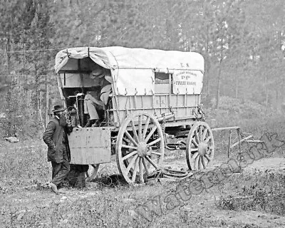 Civil War Military Telegraph Battery Wagon Photo Year 1864 8x10 • $12.95