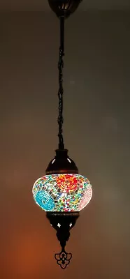 £25.98 • Buy Turkish Moroccan Glass Mosaic Hanging Lamp Ceiling Light Chandeliers Free Bulb