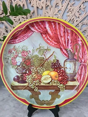 Vintage Daher Decorated Ware Metal Tray Made In England Fruit & Flowers  • $9.99