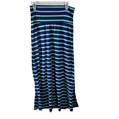 Mossimo Supply Co Womens Medium Blue Green Stripped Maxi Skirt  1748 • $15