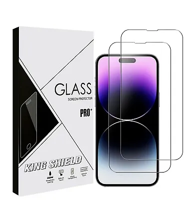 $4.45 • Buy 2x Screen Protector Tempered Glass For IPhone 15 14 13 12 11 Pro Max PLUS X XR 8