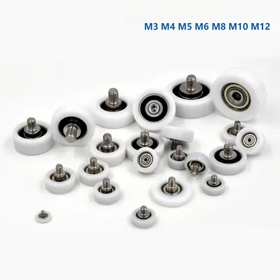 £3.71 • Buy Round Bearings Nylon Pulley Roller Wheel With Stainless Steel Screw M3/4/6/8/10