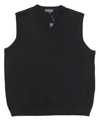 Hart Schaffner Marx Extra Fine Merino Wool Biella Yarn V Neck Sweater Vest 2XLT • $22.90