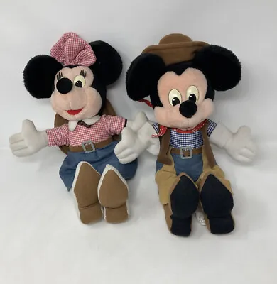 Mickey And Minnie Wild West Cowboy Line Dancing Plushes • £26.40