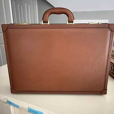 Vintage Italian Tan Leather Hard Briefcase From Principe • $80.10