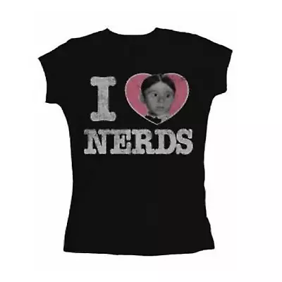 Ladies Junior's Little Rascals Comedy Serials Alfalfa I Love Nerds Black T-shirt • $19.95