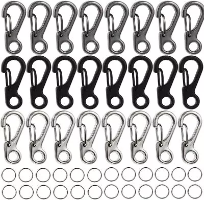 24 Pcs Small Keychain Clips Mini Carabiner Clips For Paracord Camping Keychain • $9.29