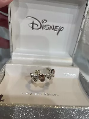 Minnie Mouse Ring Size 9 Eternity Band Fine Silver Plated Genuine Crystal • $35