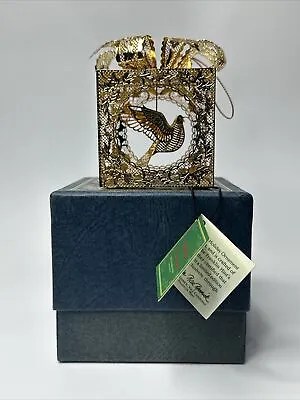 Franklin Mint Holiday Ornament Bird In Box Gold Toned Vintage 2002 • $36