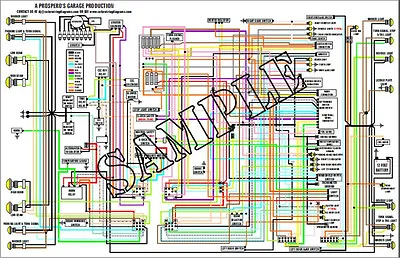 COLOR Wiring Diagram 11x17 For 1974 Mercedes 280sl 350sl 450sl 450sl • $19.95
