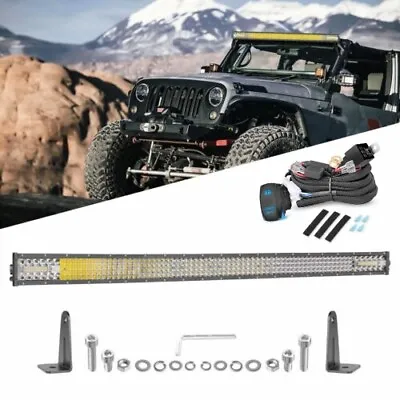 42  Quad-Row LED Light Bar Straight Spot Flood Work Offroad Roof For Ford 40” • $75.89