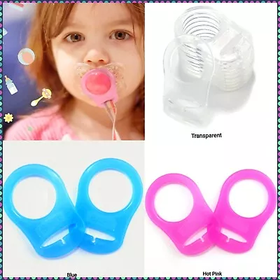 PACK OF 2 Dummy Adapter MAM Ring Baby Pacifier Holder Silicon Baby Soother Ring • £1.99