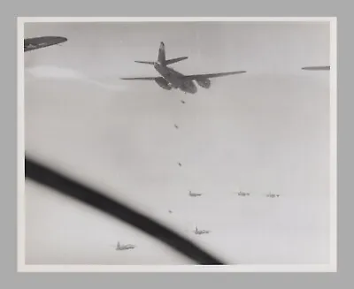 WW2 Photo B-26 Marauder Bomber Aircraft In Flight Formation Dropping Bombs • $44.50