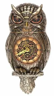 Steampunk OWL PENDULUM WALL CLOCK WU77195A4 • $53.10