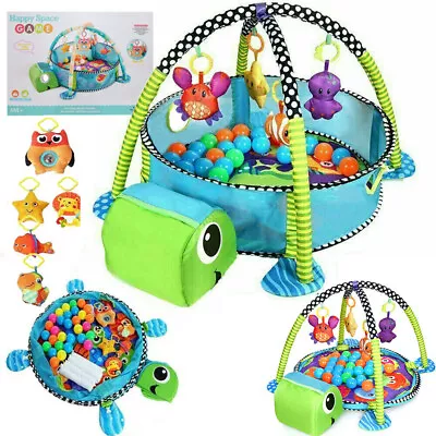 Turtle Activity Baby Gym Play Floor Mat Ball Pit & Toys Babies Boy Girl Playmat • £24.90