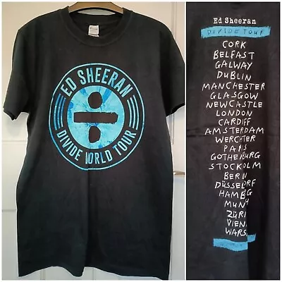 Ed Sheeran BNWOT Size Medium M Black T-shirt Top Turquoise Blue Print Men Women • £3.99