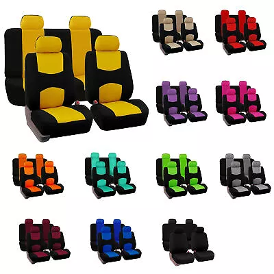 $27.99 • Buy FH Group Flat Cloth Universal Seat Covers Fit For Car Truck SUV Van - Full Set