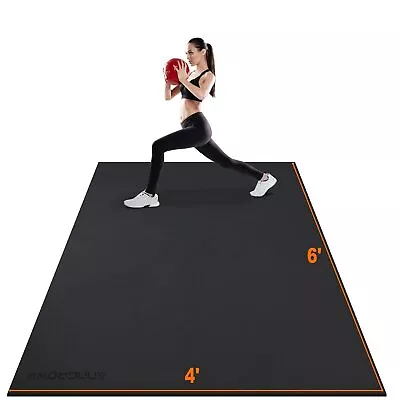 Large Exercise Mat 6'x4'x7mm Workout Mats For Home Gym Mats Gym Flooring Rubb... • $124.43