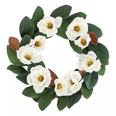 All Seasons Wreath For Front Door W/Silk Cream Magnolia 20-22 Inch Year Roun... • $31.40