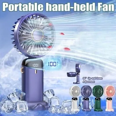 $19.99 • Buy Hand-held Rechargeable Fan Mini Portable Folding Desk Cooler Fan W/ Phone Stand