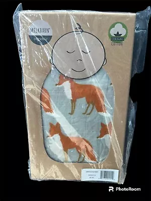 Milkbarn Organic Cotton Muslin Swaddle Blanket - Orange Fox - 47  X 47  NEW • $24.99