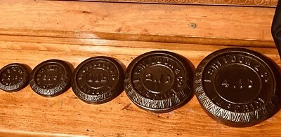 £22 • Buy 1900s E Sheldon & Co Cast Iron Scale Weights 1/4Ib 1/2Ib 1Ib 2Ib 4Ib Edition