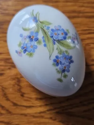 Vintage Limoges France Floral Egg Shaped Porcelain Trinket Dish  • $17.58