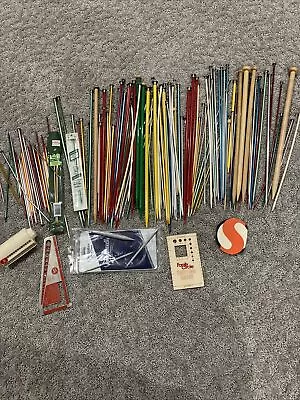 $19 • Buy Large Lot Vintage 150 Piece Knitting Crochet Needles Stitch Counters Gauges