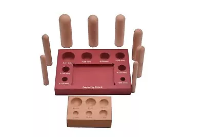 Wood Dapping Block Set Forming Tools Wooden Punches Metal Forming Shaping 8 Pc • £37.40