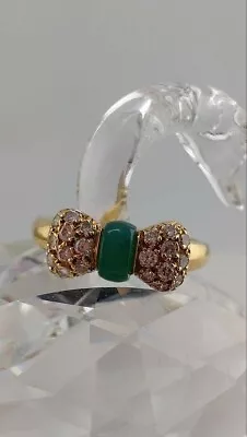 Van Cleef & Arpels Nu Papillon Ribbon Green Chalcedony Diamond Ring 5.8~6.2US • $2597.99