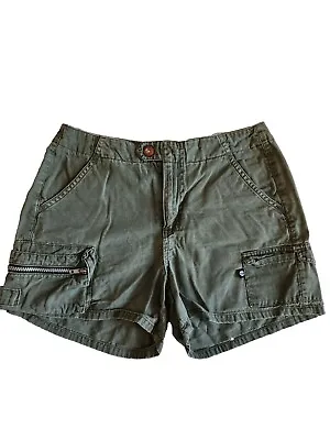 Z Cavaricci Cargo Shorts Green 100% Cotton Work Wear Active Fit Womens Size 5 • $15