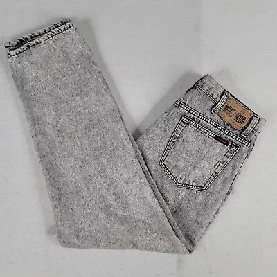 Vintage Acid Wash Jeans Mens 34x29 White Black Retro 80s 90s Tapered High Rise  • $29.88