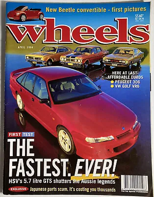 Wheels April 1994 Vintage Magazine. Holden HSV 5.4L GTS. Free Post • $12.90