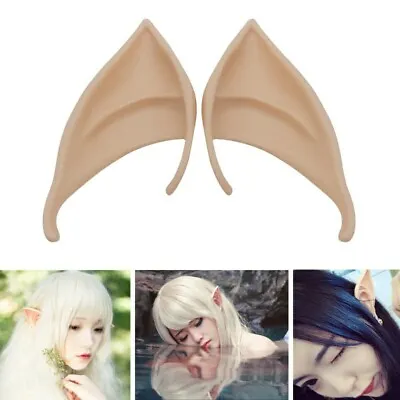£4.99 • Buy 1 Pairs Elf Ears Rubber Latex Prosthetic Tips Angel Pixie Fairy Cosplay Party 